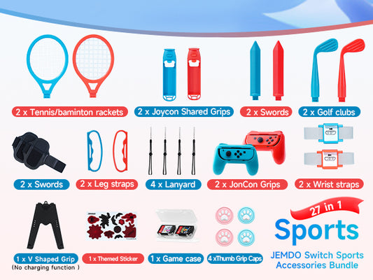 JEMDO 27-in-1 Switch Sports Accessories Set