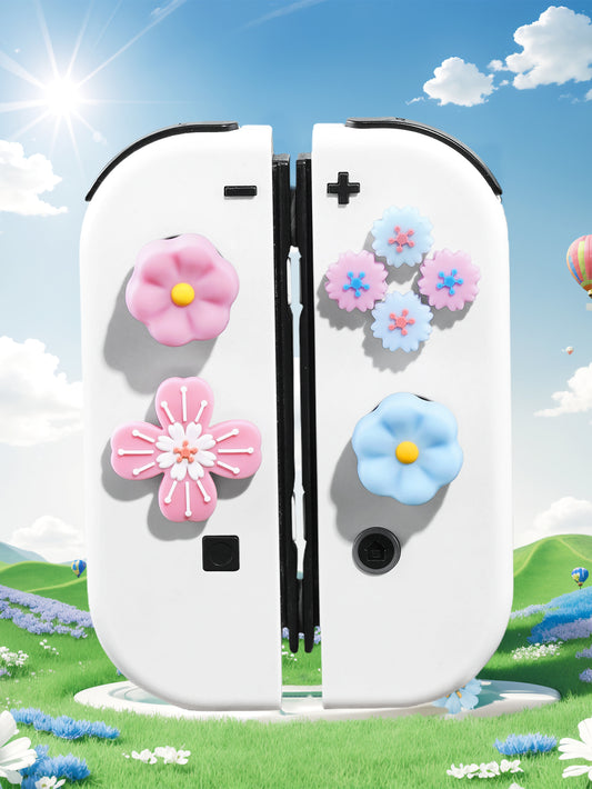 JEMDO Switch Thumb Grip Caps Cross Button Caps Set|Flower