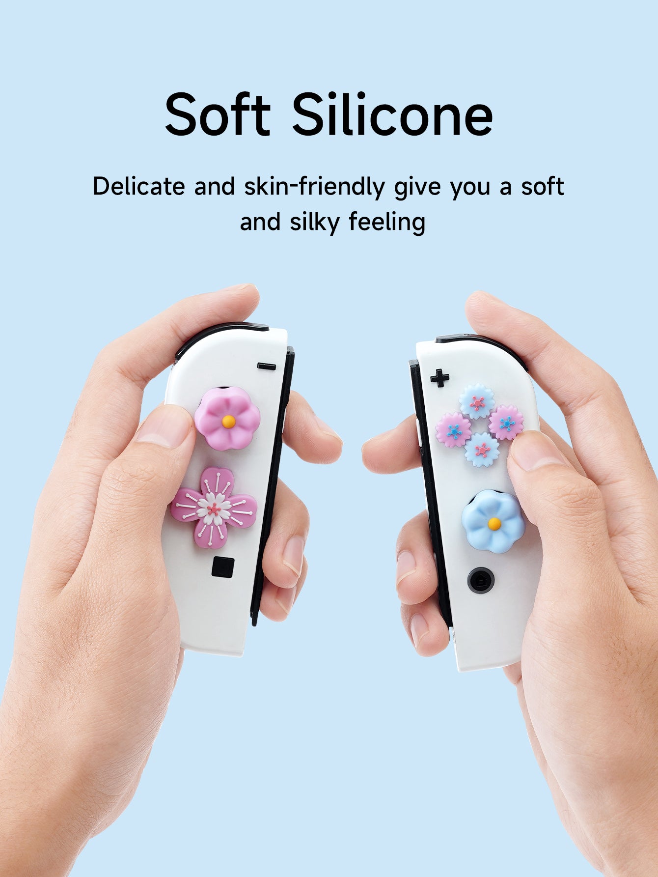 JEMDO Switch Thumb Grip Caps Cross Button Caps Set|Flower