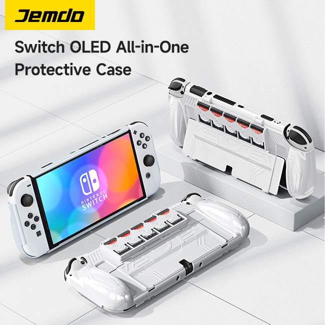 JEMDO Switch OLED All-in-One Protective Case|White