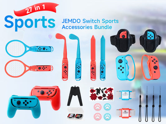 JEMDO 27-in-1 Switch Sports Accessories Set