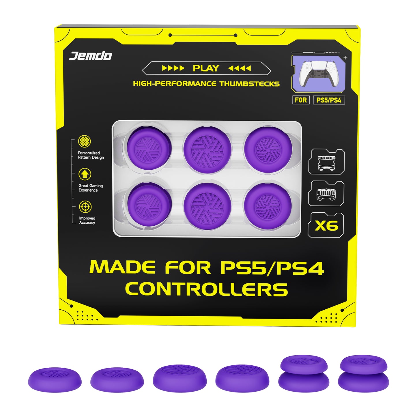 JEMDO PS5/PS4/Switch Pro  Controller joystick caps set(6pcs)