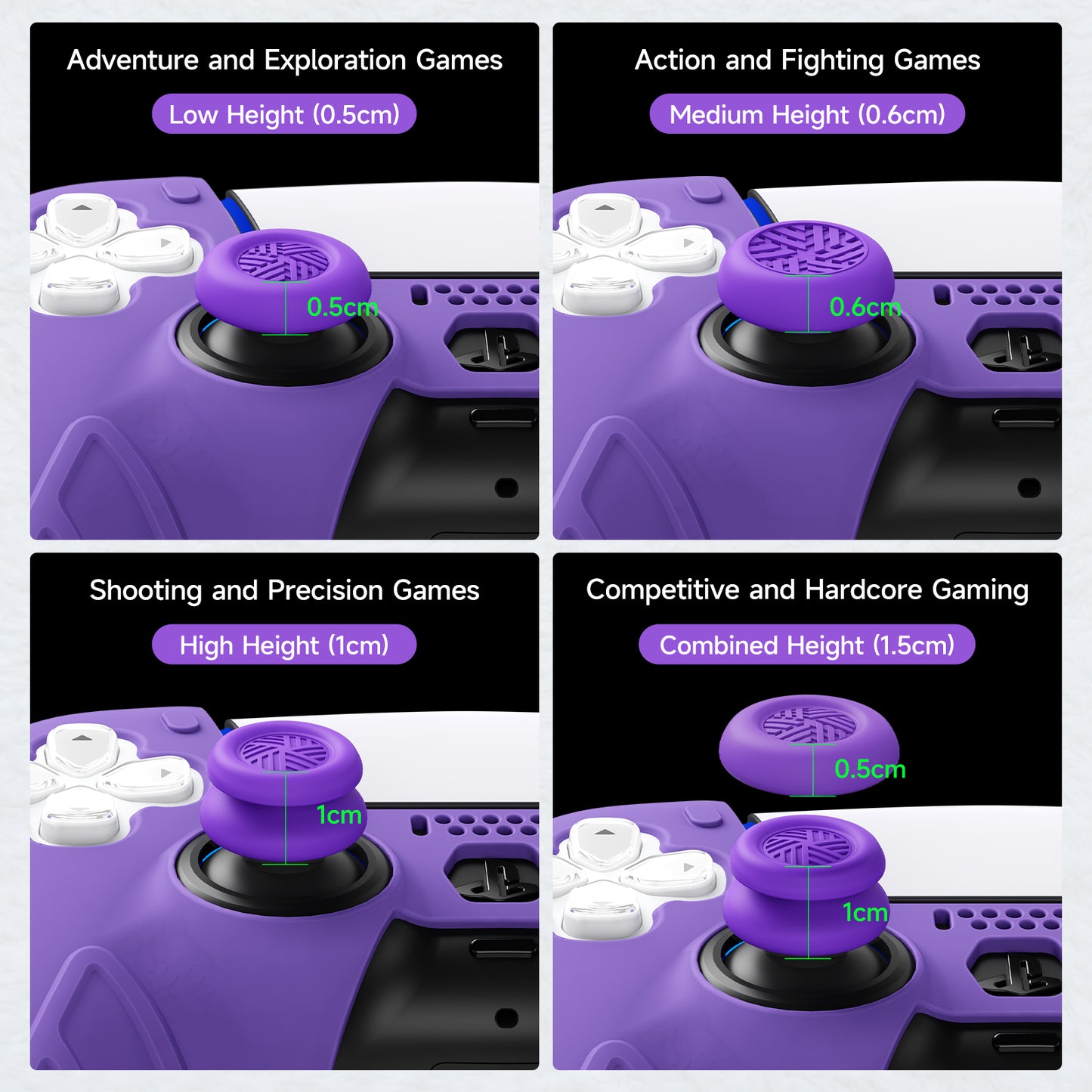 JEMDO PS5/PS4/Switch Pro  Controller joystick caps set(6pcs)
