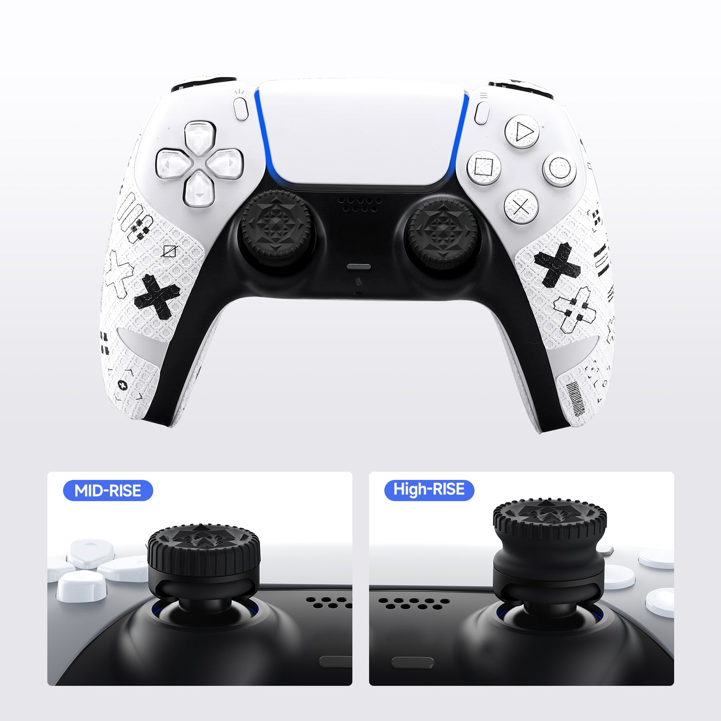 JEMDO PS5 Controller Accessories White Set