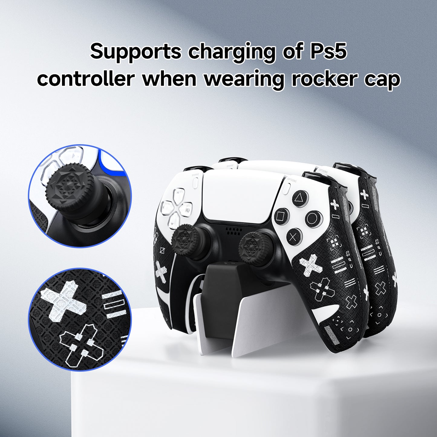 JEMDO PS5 Controller Accessories White Set