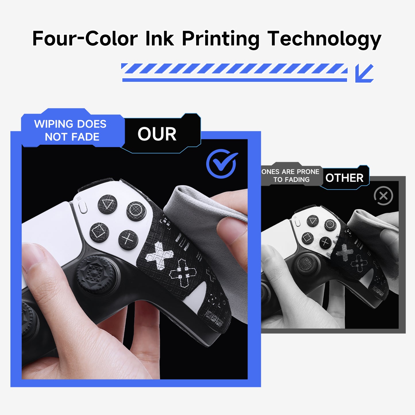 JEMDO PS5 Controller Accessories White Set