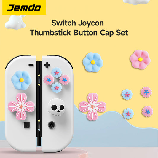 JEMDO Switch Thumb Grip Caps Cross Button Caps Set|Flower