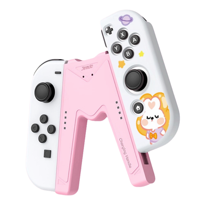 JEMDO Magnetic Joycon Charger Grip Compatible with Nintendo Switch 2 Only – LED Charging Grip for Switch 2 Joycon, USB-A to Type-C Charging Cable included - Black