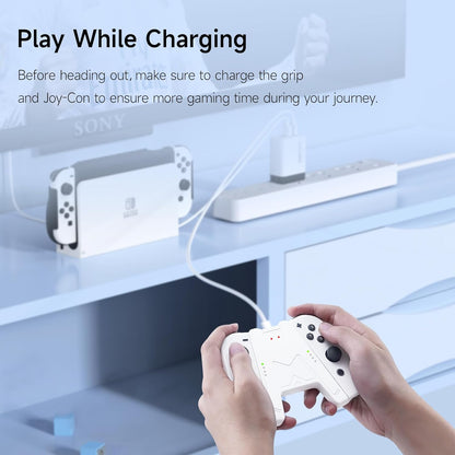 JEMDO Switch Joy-Con-Ladegriff mit 1200 mAh Akku – Tragbare Ladelösung kompatibel mit Nintendo Switch Controller JoyCon