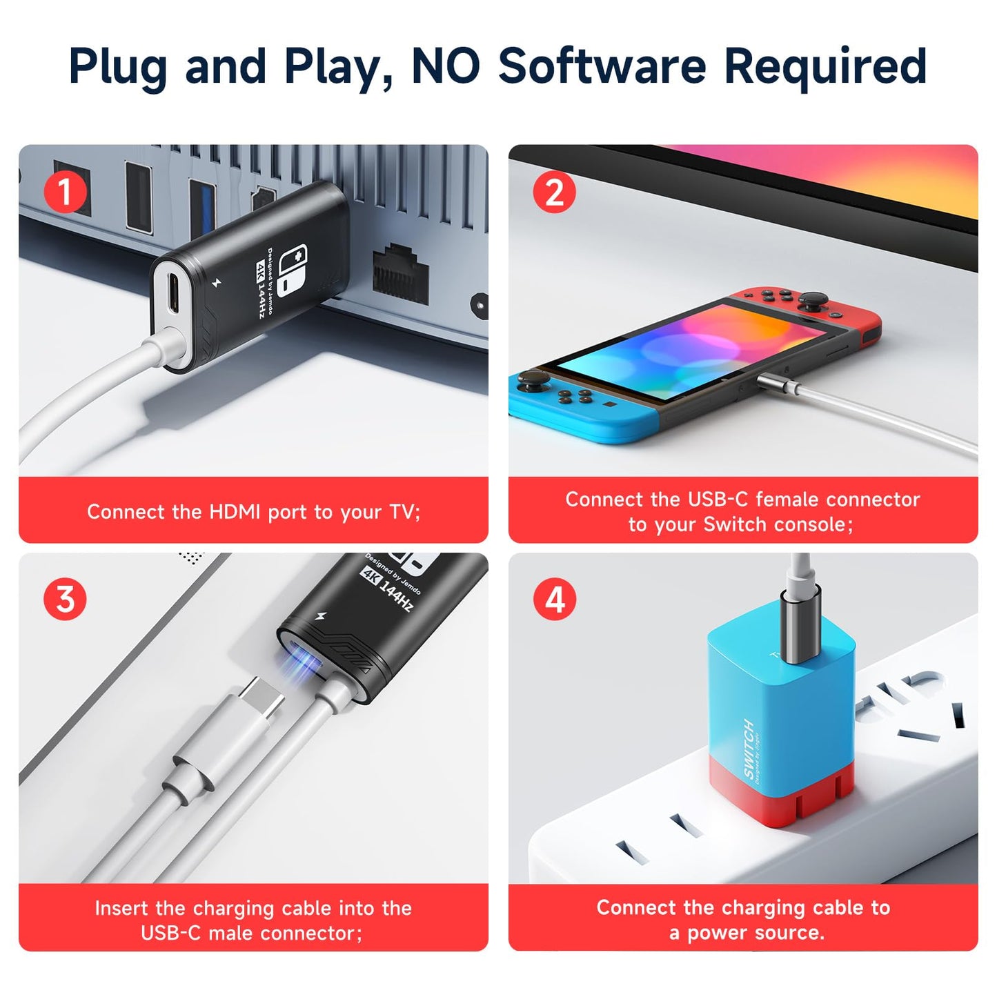 JEMDO Switch Conversion Cable|4K@144Hz