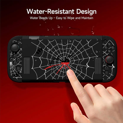 Textured Grip Protective Case Compatible with Nintendo Switch 2 (2025) Only – Black Spider Web Design, Matte Shockproof TPU Shell with Anti-Slip Handles, Ergonomic & Comfort Slim Back Cover