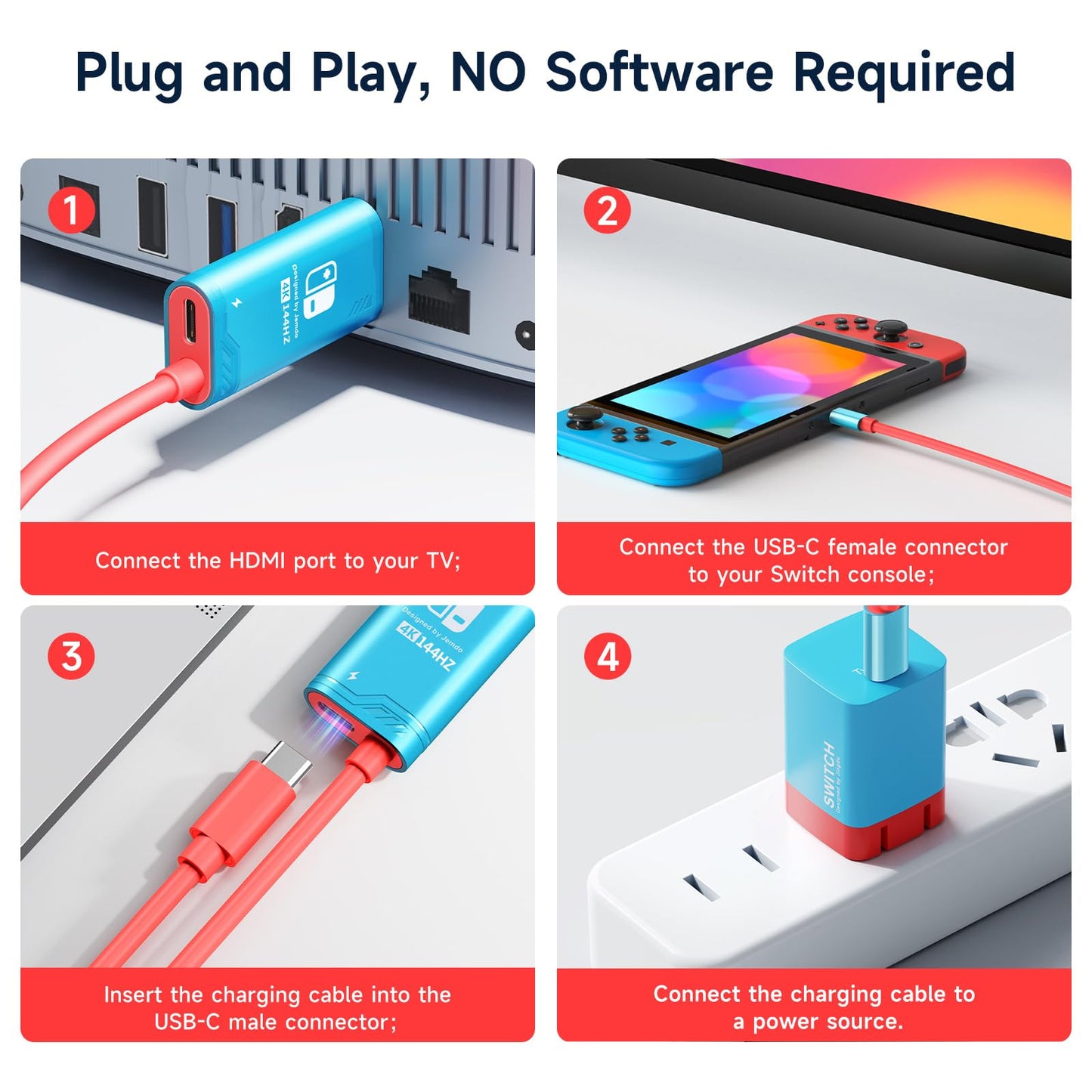 JEMDO Switch Conversion Cable|4K@144Hz