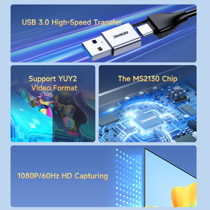 JEMDO Video Capture Card|With Charging Function