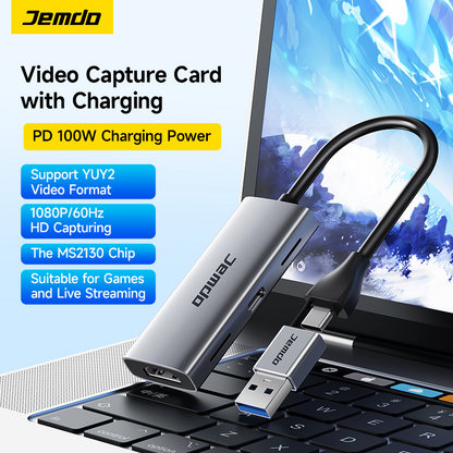 JEMDO Video Capture Card|With Charging Function