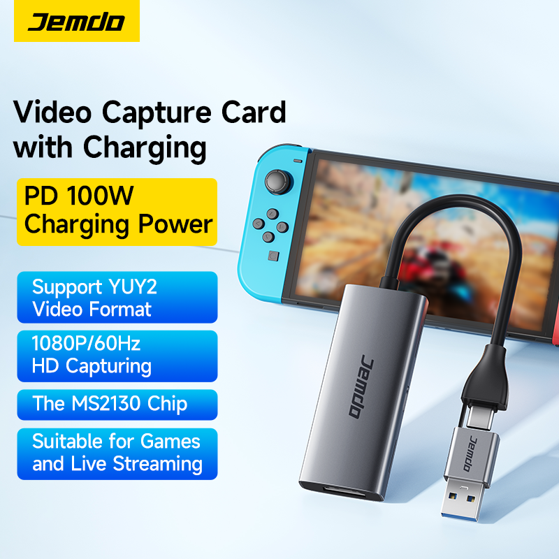 JEMDO Video Capture Card|With Charging Function